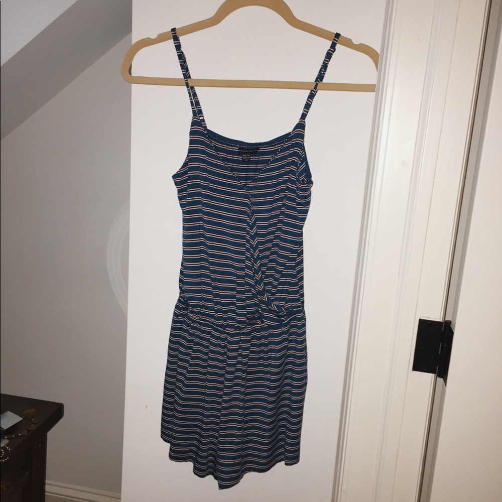 Red and White Stripped Blue Romper